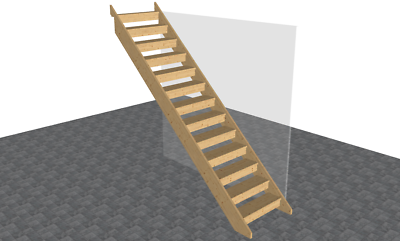 Pine Open Tread Straight Staircase With Part Risers- Made to Order *SPECIAL DEAL | eBay